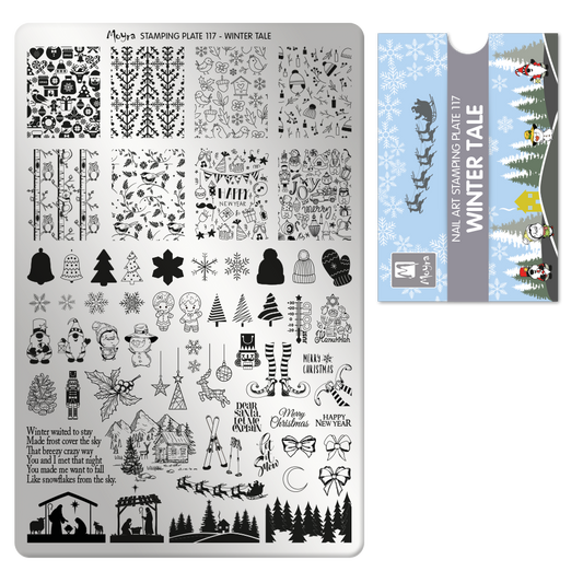 **Stamping Plate 117 Winter Tale & Optional try on plate sheet