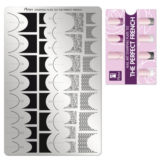 **Stamping Plate 132 The Perfect French & Optional try on plate sheet