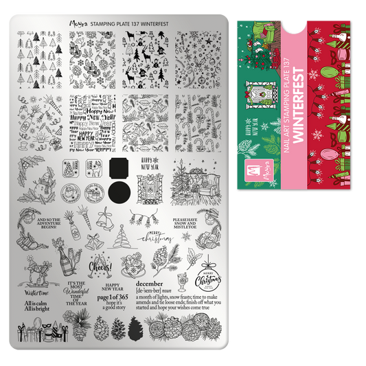 **Stamping Plate 137 Winterfest & Optional try on plate sheet