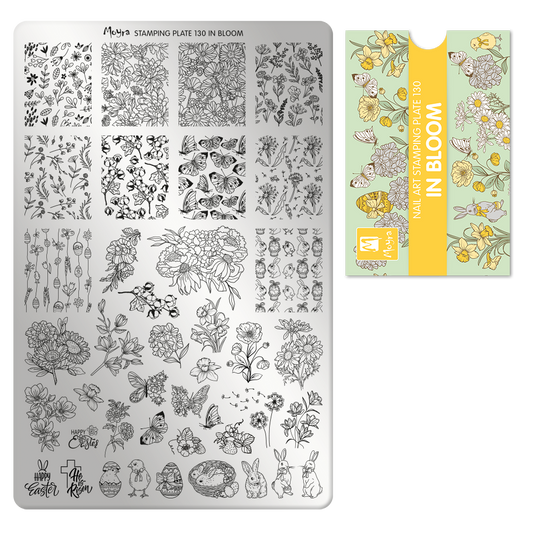 **Stamping Plate 130 In Bloom & Optional try on plate sheet